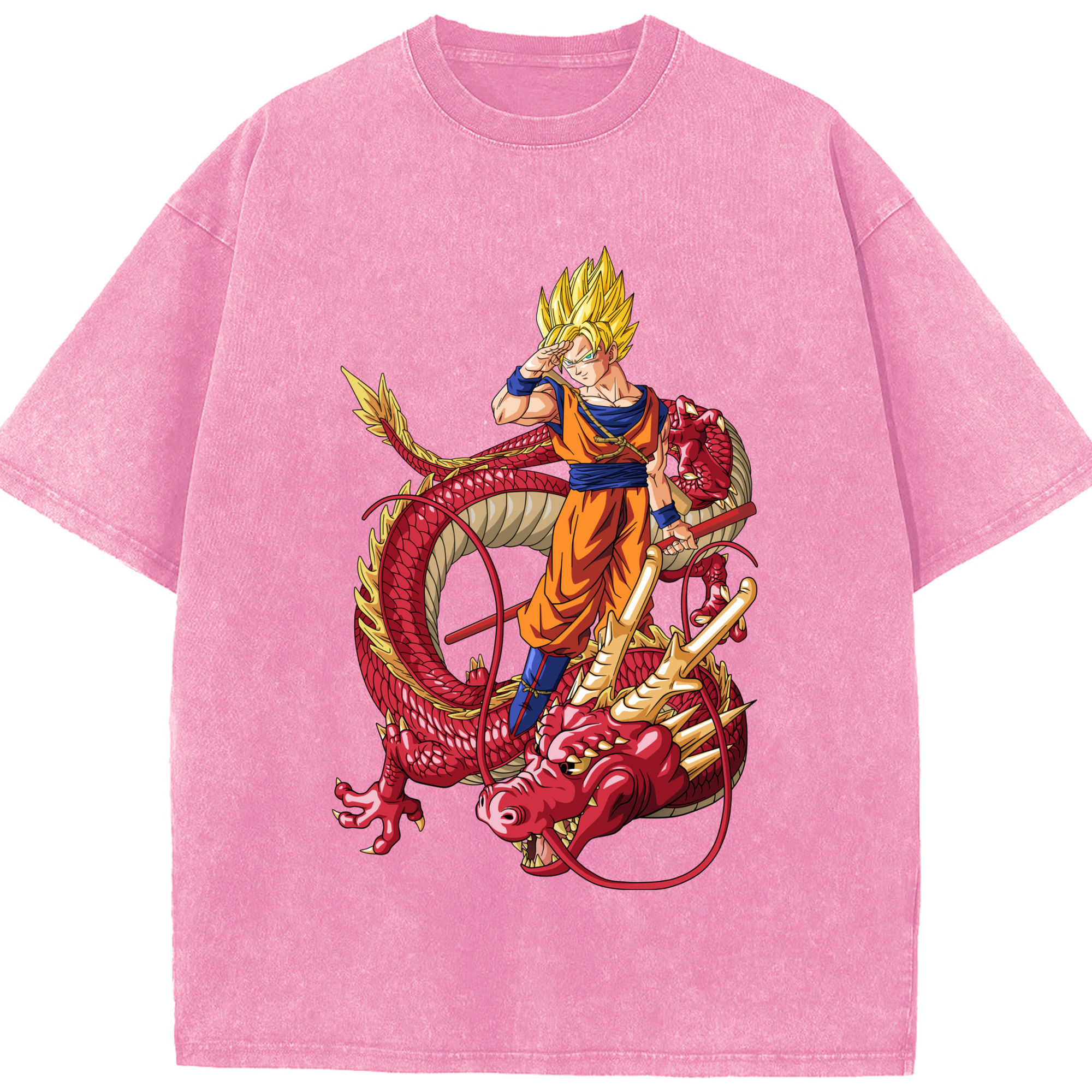 （画像用） ドラゴンボール 孫悟空（そん ごくう）Son Goku カカロット DRAGON BALL Kakarotto 綿100% ヴィンテージ風 半袖Tシャツ（フロントプリント）